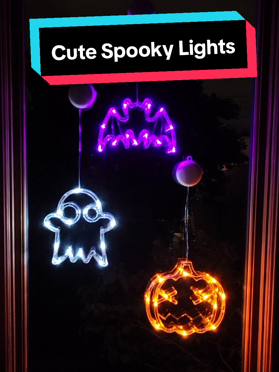 They have built-in suction cups and ring hooks to easily hang them up on any window or wall space! 😍 #halloween #halloweendecor #halloweendecorations #halloweenlights #spookyseason 