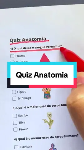 Consegue fazer 7 de 7? Quiz anatomia #anatomia #aprender #teste #trivia 