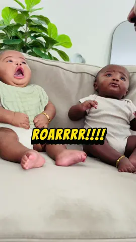 Who did the roar better? 😂 #twins #twindad #funny #trending 