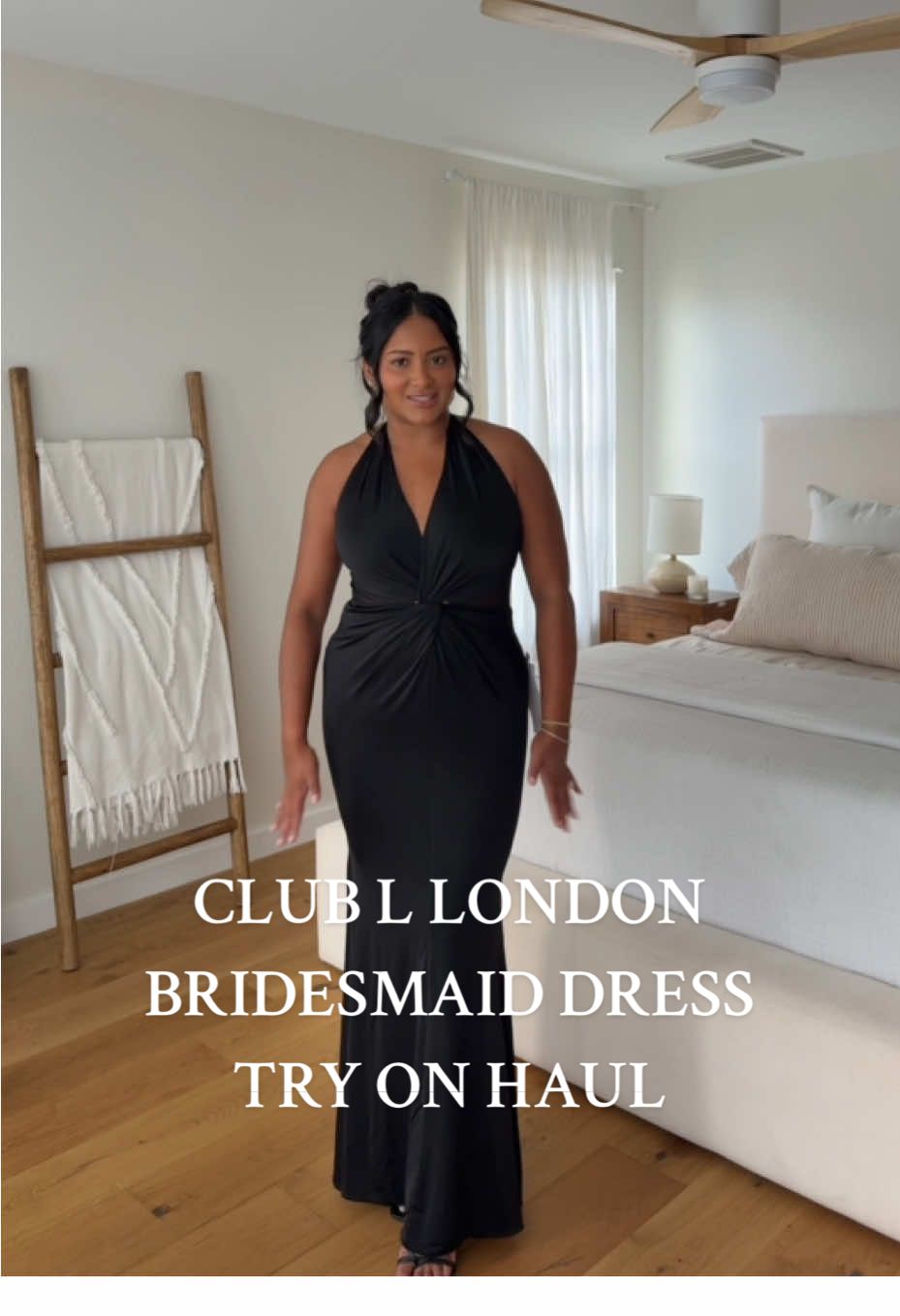 Help me choose which bridesmaid dress I should wear to my friend Megan’s black tie wedding! 💒💍 high neck or v neck? 🤔 Bought two options from @ClubLLondon which was my first time purchasing from there and I’m lovinggg their styles! #bridesmaiddresses #bridesmaiddress #clubllondondress #clubllondon #