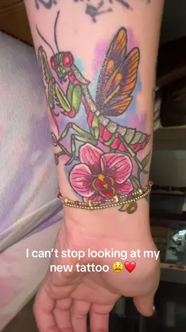 #prayingmantistattoo #mantistattoo #colorfultattoo my whole arm will be so colorful when I’m through with it!! 