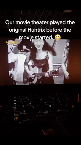 Before the K-Pop Demon Hunters movie today these 3 divas sang All Shook Up and it made me think of the Huntrix. All the pre-movie is Korean advertisements and MVs. #kpop #kpopdemonhunters  #huntrix #sajaboys 