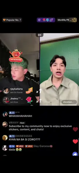 Part 3. VrixTian's Live 🖤💚 @Christian Opao Martinez  @chrstianmrtnz  @Vrix Gallano  @VRIXXY 
