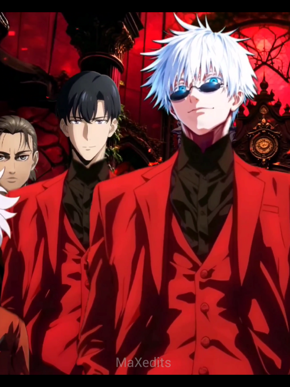 Who is your favorite? (red suit version of anime) best anime characters who I am in anime who am I in anime my villain type my hero type gojo jinwoo Luffy even Yeager levi yuta aizen Naruto son Goku saitama ichigo killua yuji kokushibo  demon slayer Jujutsu kaisen Naruto Shippuden attack on titan solo leveling dragon ball bleach hunter hunter one-piece #unitedkingdom #USA #animefyp #animation #foryou 