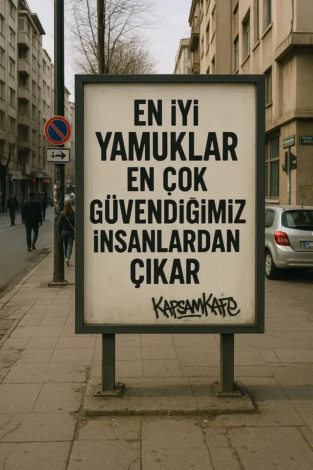 #KapsamKafe #hayatgerçekleri #güven #afiş #sokaksanatı #reklamtabelası #özlüsöz #hayat #sokak #trend