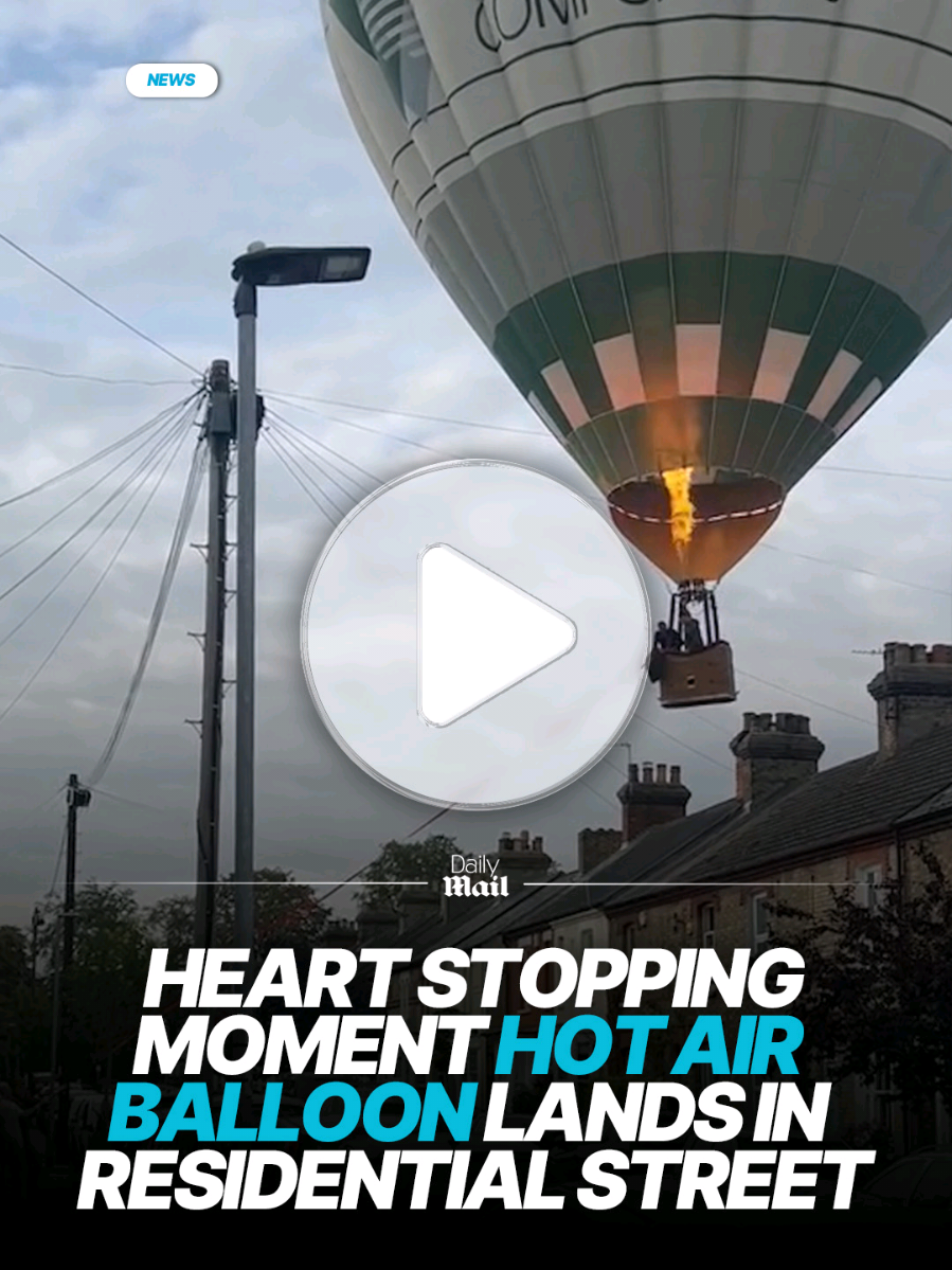 A hot air balloon stunned residents in Bedford after it tried to land on a narrow street between houses, cars, and power lines. Locals rushed to help grab the guide rope, allowing it to land safely. No one was hurt, and witnesses called the scene “incredible.” Read the full story at Daily Mail #hotairballoon #neighborhood #rescue 