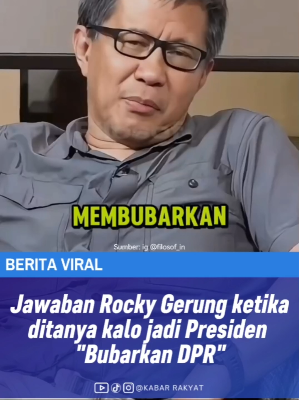 Jawaban Rocky Gerung ketika ditanya kalo jadi presiden #beritatiktok #beritaviral #rockygerung #jokowi #dpr 