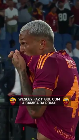 Primeiro gol de Wesley, ex-Flamengo, com a camisa da Roma 🤩🤩🤩 #ItalianoNaESPN #FutebolNaESPN #Roma #Wesley #Flamengo 