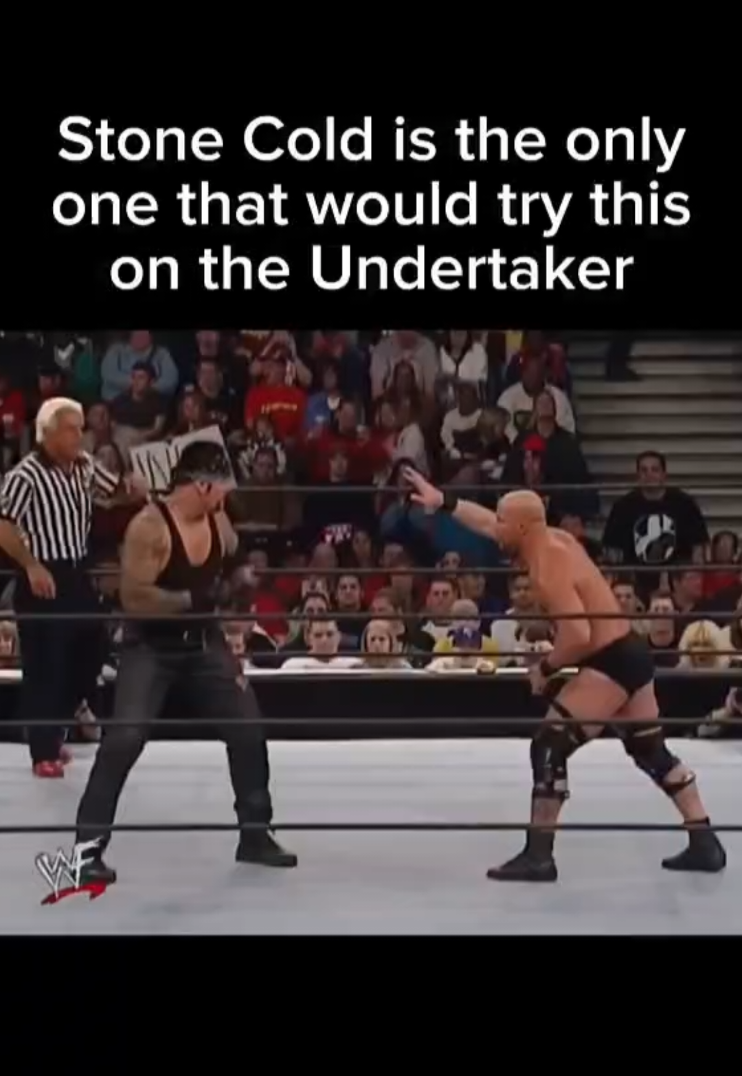 Only Stone Cold Steve Austin would try this on the Undertaker 💀💀 #stonecoldsteveaustin #stonecold #theundertaker #ricflair #backlash2002 
