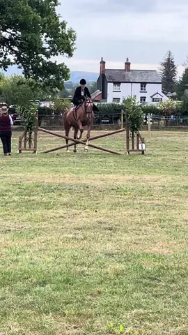 Good job he’s not a spooky horse 🫣😂 #fyp #sidesaddle #showhunter #showhorse #showjumping 