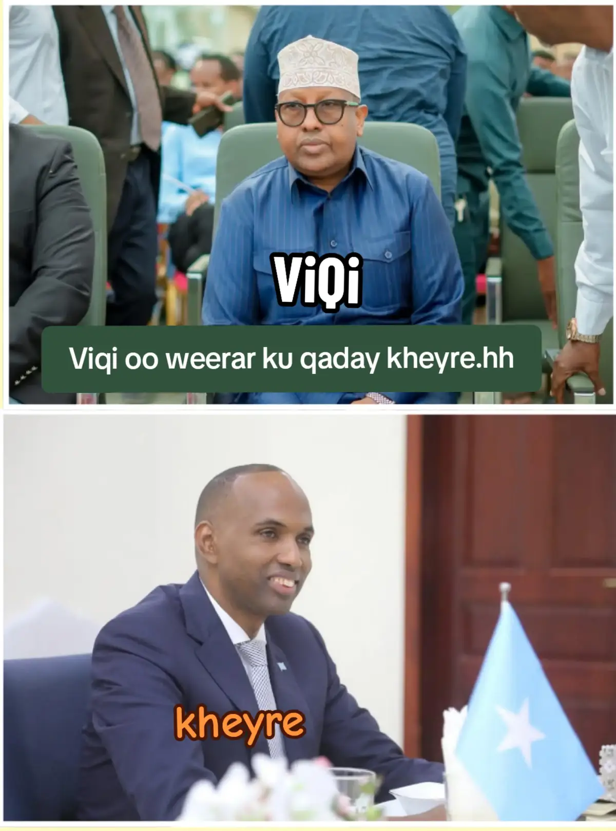 ViQi oo fuusto weyn ku soo riixay kheyre oo Ah musharax madaxweyne waxa uu sheegay in gudoomiye jawaari uu naxdin uu geeysatay kheyre uu darteed u geeriyooday ..hh             CIYALKA                 TV♡