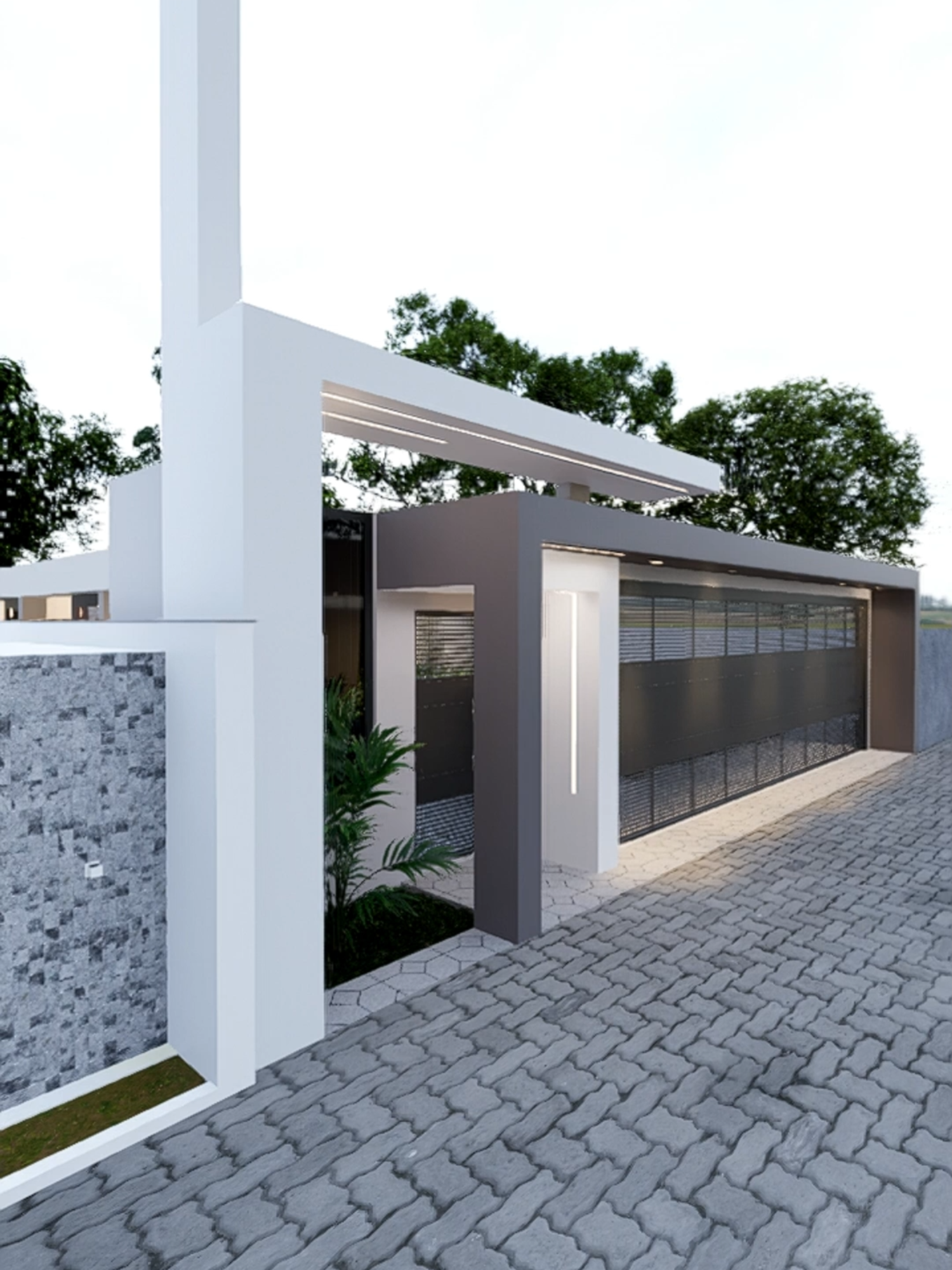 Projeto de 3 kitnets  de 30m² em um terreno 12x25m com garagem para 3 carros  #fachadasmodernas #design #arquitetura #arquiteturamoderna #designdeinteriores #fachadasbonitas #designdeinteriores #projeto #projetocompleto #archviz #design3d #video #reels__tiktok #videoviral #reelsvideo #kitnet #kitnets #d5render #d5rendering #architecture #architecturelovers