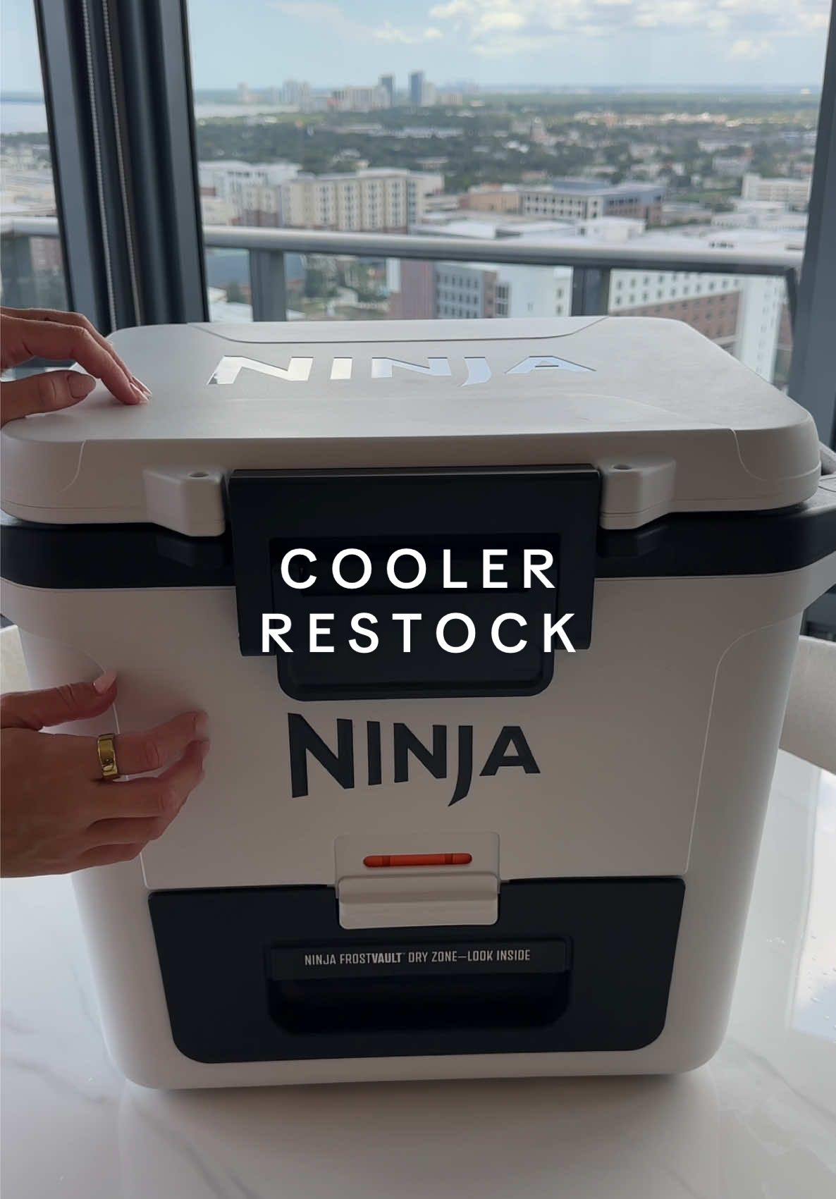 Let’s restock my new cooler for a beach day! ☀️🥂 i’m holding onto summer for as long as I can! ##ninjafrostvault#restock#asmr#organized#restocking