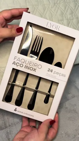 Detalhes que transformam qualquer refeição em um momento especial 🖤   Meu mais novo item para o enxoval Faqueiro Inox da Lyor ✨ #comprinhasshopee #lyor #mesaposta #enxovaldecasamento #casanova 
