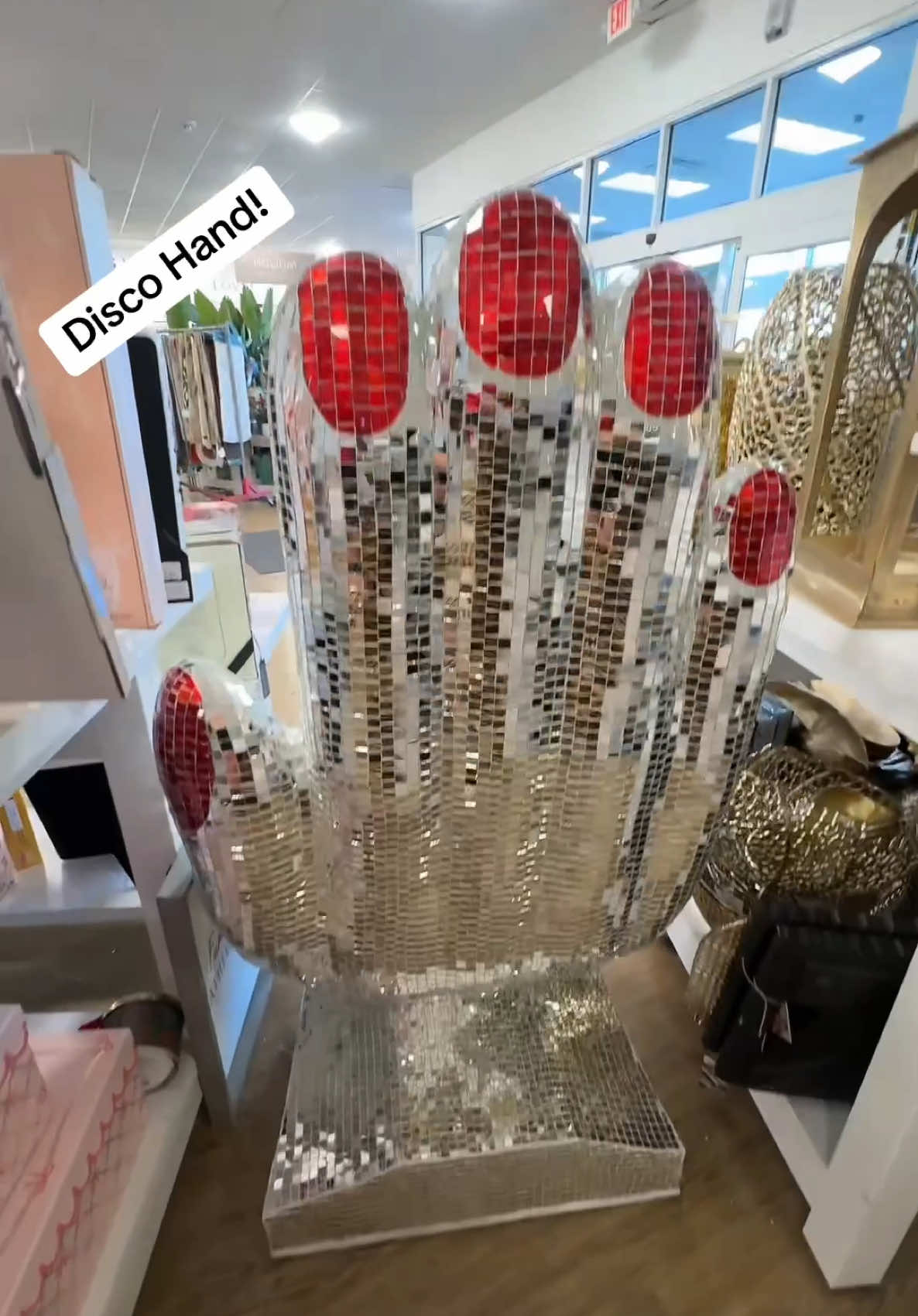 When you just need a hand! #hand #chair #disco #mirror @HomeGoods 