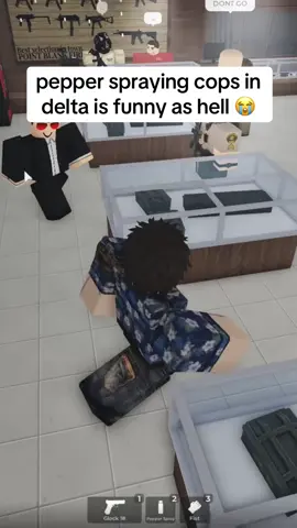 we pepper sprayed this same cop 5 times 😭😭 #police #roblox #rp #pepperspray #troll 