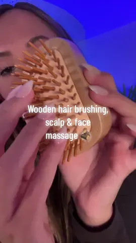 Wooden hair brushing, scalp & face massage 🪵 #asmr #asmrsounds #asmrvideo #relax #fyp 