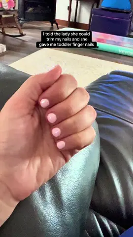 They hurt… 😑.. in my defense my 8 year old was having hers done by someone at the same time.. so I wasn’t paying attention to what was happening to my hands 😩 #nails #farmfamily #shortnails #farmlife 