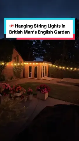 All I want is a beautiful backyard (garden) with a bunch of warm stringe lights. 💛  I made a really great assistant if I do say so myself.  @stevephillips4409 #englishgarden #leicestershire #stringlights #americaninengland 