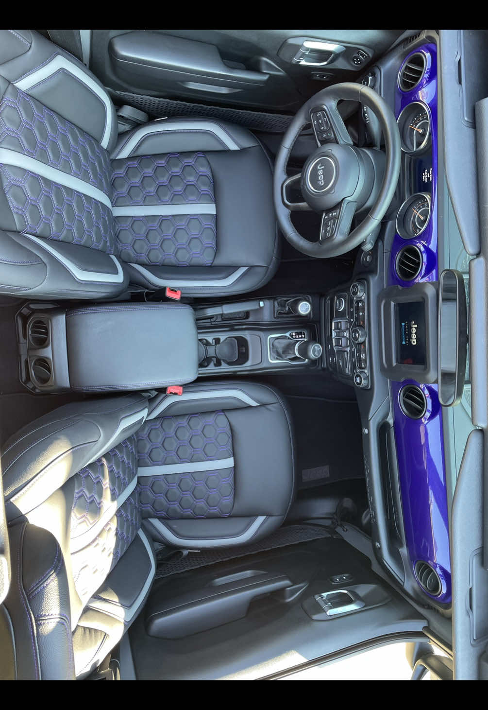 My leather so soft… but I go so hard 😉… I really did my big one with this interior!  #carinterior #customjeep #jeepwrangler #jeepgirl #jeeplife 