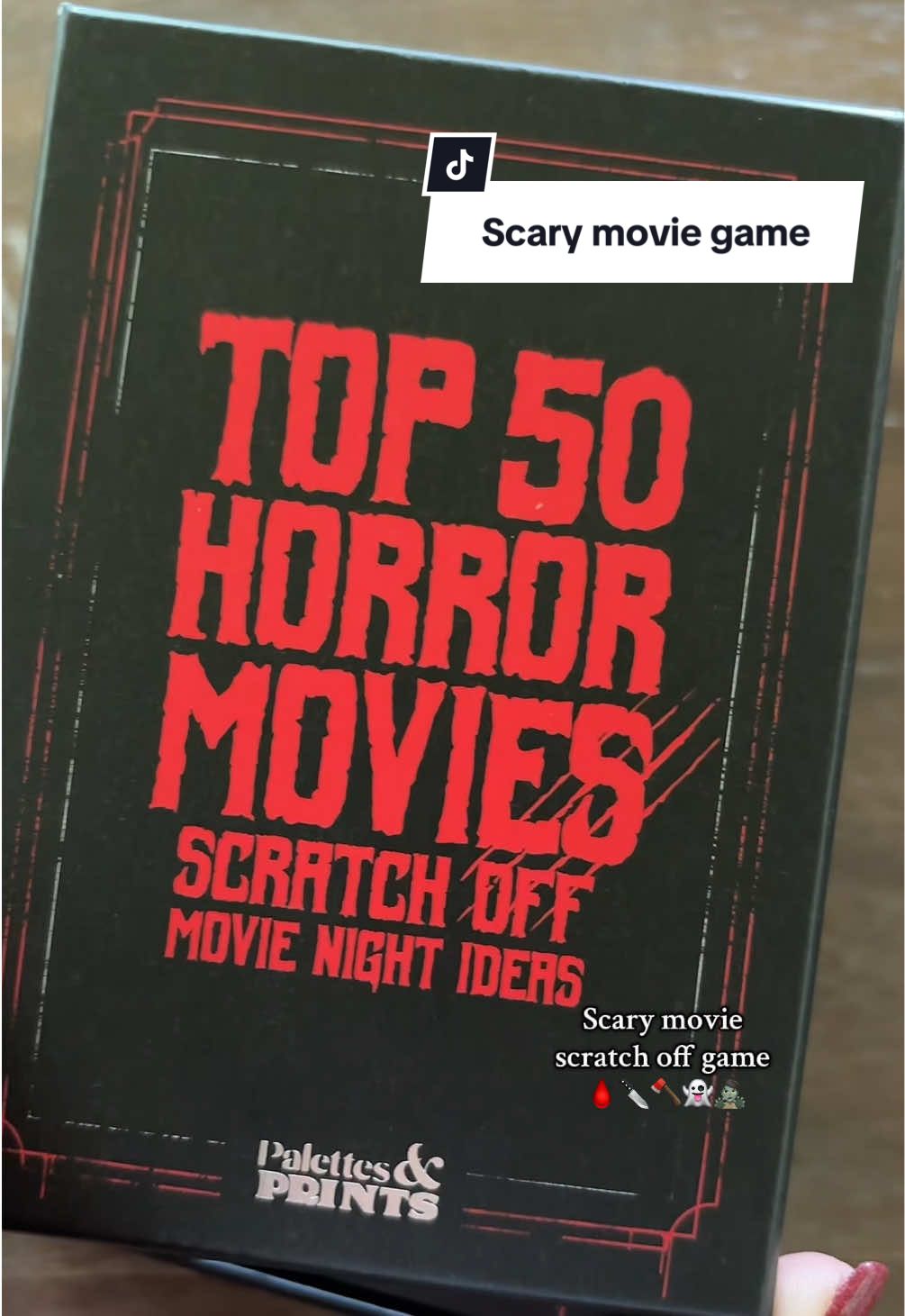 Scary movie scratch off game!  🩸🧟‍♂️🔪🪓👻 #scarymovie #scratchoffgame #horrormovie #scarymoviesuggestions #movienight 