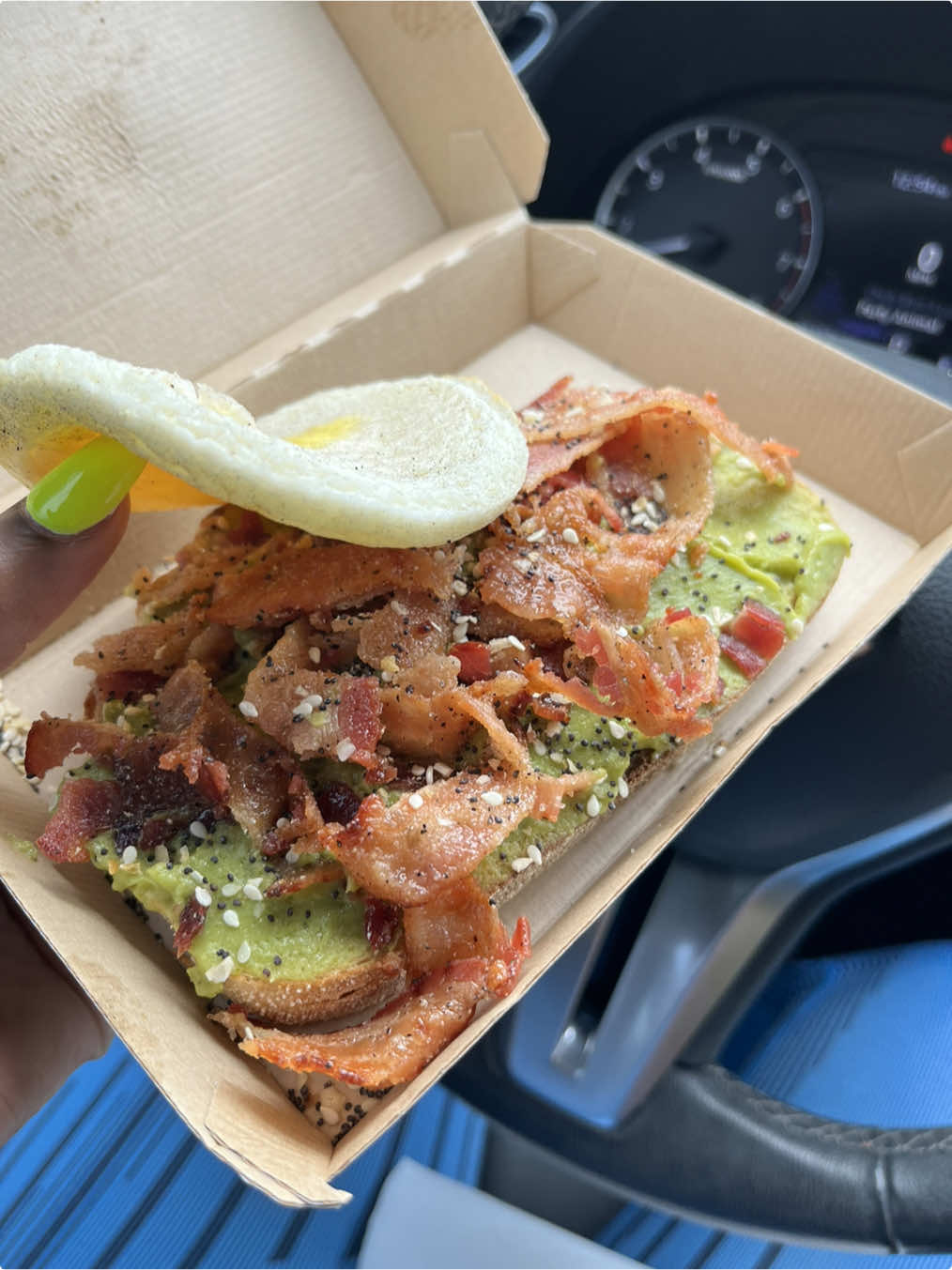 Replying to @Brittneytione|  Added the egg and tried candied bacon this time is was definitely 10/10😮‍💨🔥! #dunkindonuts #avacadotoast #candiedbacon #avacado 