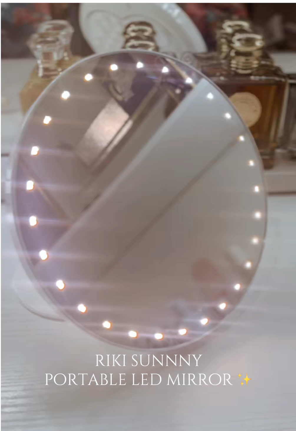 Not a mirror, your new lighting obsession. 🖤 Slim, portable, and made for creators. Perfect makeup every time. #MakeupMirror #CreatorTools #TikTokShopFinds #DeskSetup #BeautyTok ✨ Product: RIKI SUNNY Portable LED Mirror ✨ ✨ Vibe: Sleek beauty essential 🖤 ✨ Mood: Perfect light, villain precision 🔥 This portable LED mirror doesn’t play nice… it shows the truth. Adjustable lighting, slim design, and it travels anywhere so your makeup always looks flawless. Perfect light, every time.