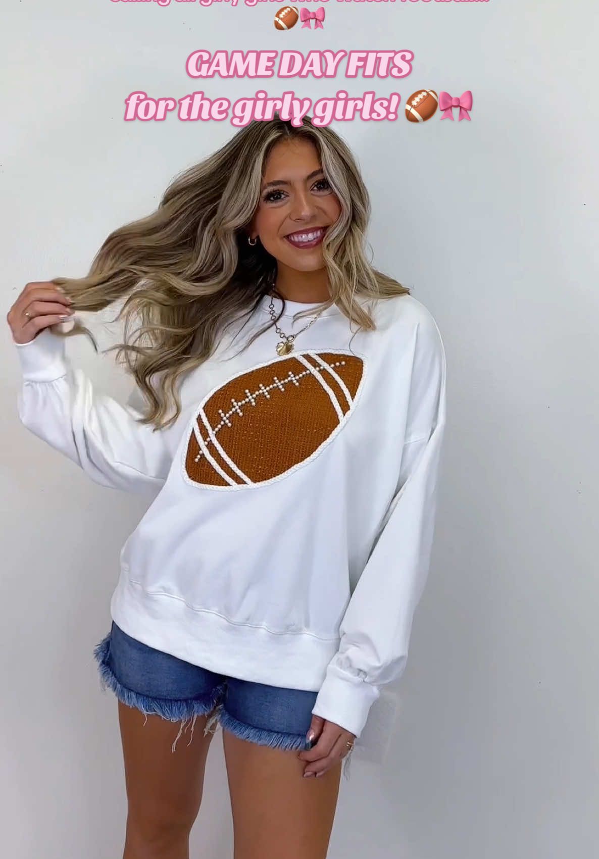 game day tops for the girly girls! 🏈🎀 #girly #gameday #football #footballgame #gamedayoutfit 