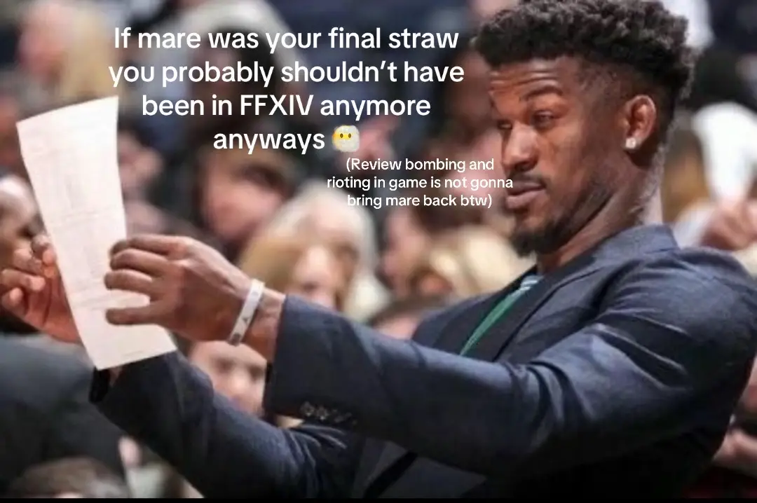 Let’s use our noggins for a minute and not just jump to rioting . Y’all were out here being very loud and open about the “fight club” when we were literally told to be quiet. Stop being so shocked this happened . #ffxiv #mare 