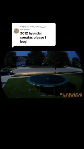 Replying to @wet_socks____  A 2012 hyundai sonata jumping on my trampoline in the backyard