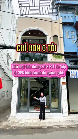 Chỉ hơn 6tê căn mặt tiền đường số 8 P11 Gò Vấp (Thông Tây Hội) TPHCM. Có 3 PN vừa ở vừa kinh doanh đa ngành nghề. Quá hạt dẻ luôn! #mattien#nhamattien #nhamatpho #Thuynhadep #nhagovapgiatot 