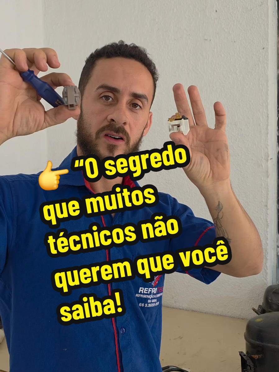 ⚡ Aprenda em minutos como instalar um relé + protetor de motor na sua geladeira! Esse é aquele segredo que muitos técnicos não querem que você saiba 👀🔧 👉 Você arriscaria fazer em casa ou chamaria um técnico? Deixa nos comentários 👇 --- #Geladeira #Refrigeração #Rele #MayconRefritec #AssistenciaTecnica 