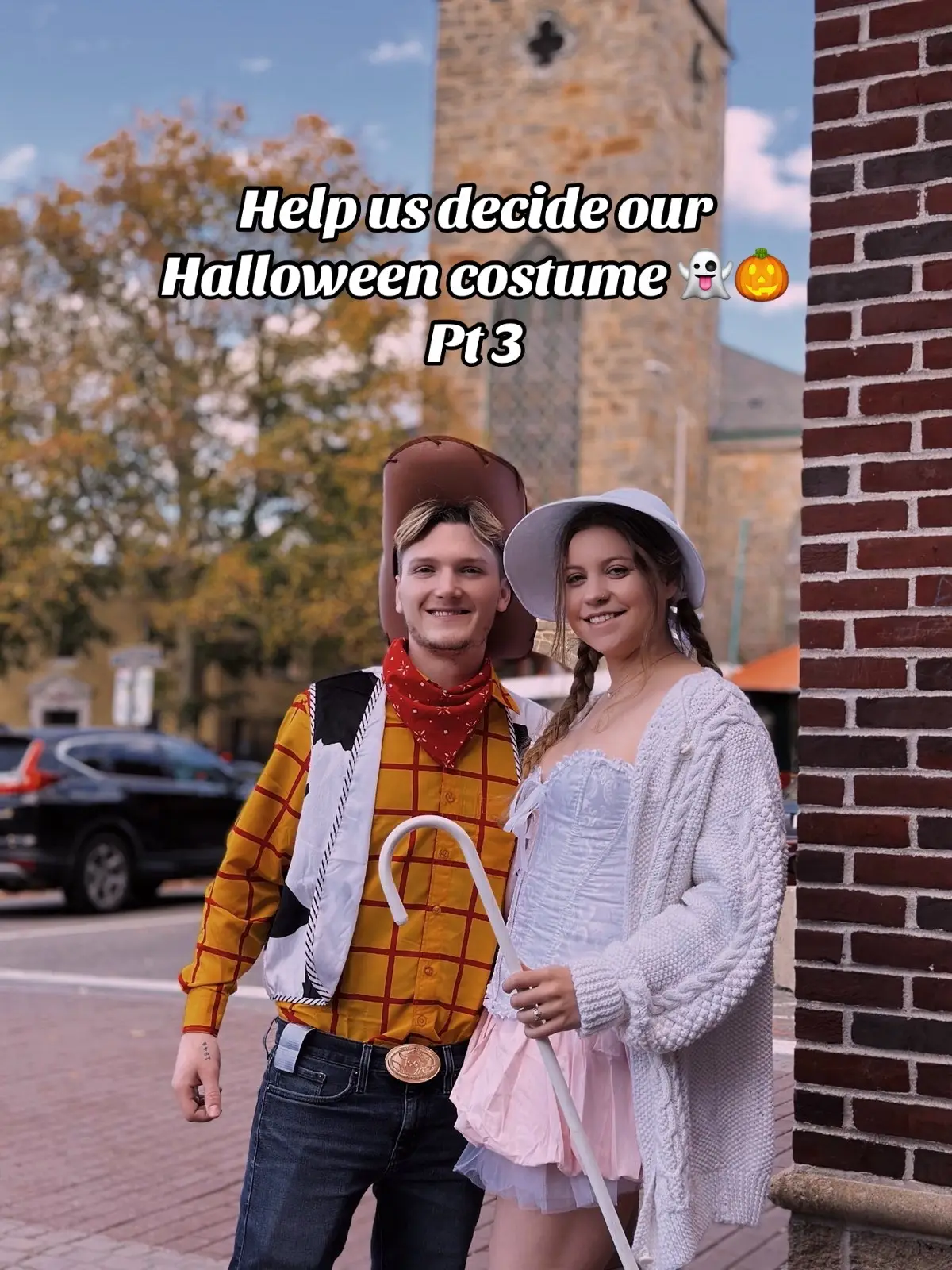 Part 3 || 1 more time!! 🤣 I have the longest list of couples costumes in my notes app right now. Y’all are really helping me knock some off 🤣🤣😩🙌🏻 #halloweencostume #trend #fypシ #halloween #couplecostumes 