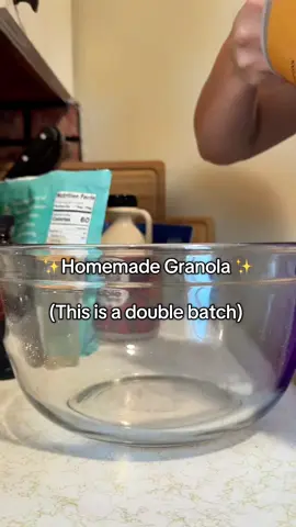 Normal Batch Recipe:  2 cups Rolled Oats  1 cup Chopped Nuts  1/4 cup coconut oil 1/3 cup maple syrup  1 Tbsp. Vanilla  2 tsp. Cinnamon  Pinch of salt  Sprinkle chocolate chips on top before baking!  Bake at 350° for 20 minutes or until golden/brown on top:)  #granola #homade #Recipe #oats #healthy 