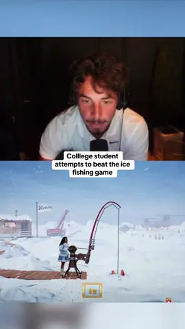 Colllege student attempts to beat the ice fishing game #kickstreaming 