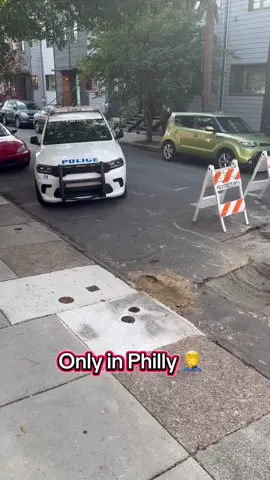 We all know about the “Philly Roll” through stopsigns. But this is totally uncharted territory.  #philly #potholes #pennsylvania #philadelphia #fyp 