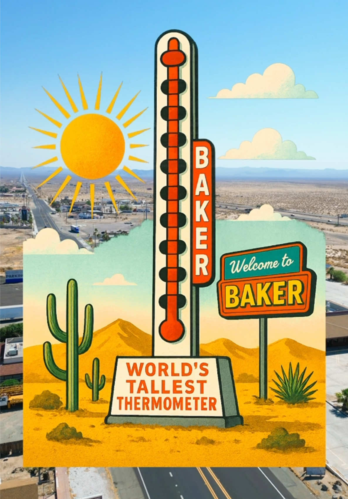 Today we explore the Worlds Tallest Thermometer! Located in the city of Baker, CA  #fypシ #explore #foryou #california #nature 
