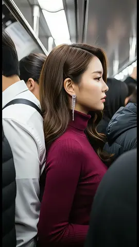 혼잡한 서울의 지하철 Seoul's crowded subway アジアの混雑した地下鉄 満員電車 #aiart #1호선 #short #trending #viralreels      
