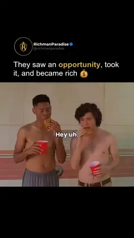 They saw an opportunity and became rich from it 💰. While eating grilled cheese, a couple of strangers asked if it was for sale. Even though they weren't the owners, they made up a price and sold it—even though it wasn’t their product. From this, knowing people were already interested in grilled cheese, they rented an RV and started making cash. In life, many opportunities will be presented. Be quick with it ⚡ and act upon them—that’s how you get rich. #businessman #business #entrepreneur #wealth #success      Series: The Middle