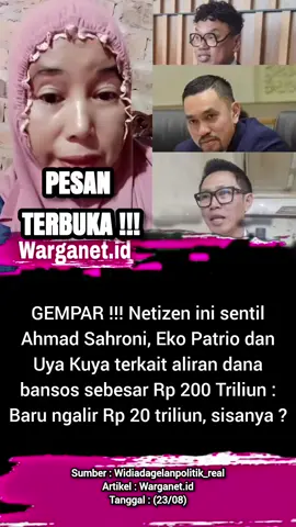 Netizen ini sentil Eko Patrio, Sahroni dan Uya Kuya. 24/08 #ahmadsahroni #ekopatrio #uyakuya #dpr 