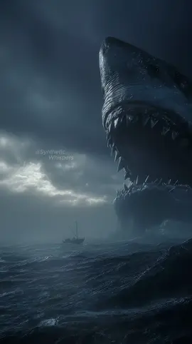 A giant colossal shark emerges from the depths 🌊🦈… its massive body sends a tidal wave crashing into the ship. No one survives… 🌊⚠️ #colossalshark #megalodon #giantshark #oceanmystery #deepseahorror #sharkattack #thalassophobia #oceanexploration #scaryvideos #horrortok