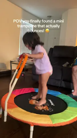 Def the best way to keep your toddler busy and active 24/7. Perfect for small spaces, and super affordable. #fyp #tts #trampoline #minitrampoline #tiktokshop 