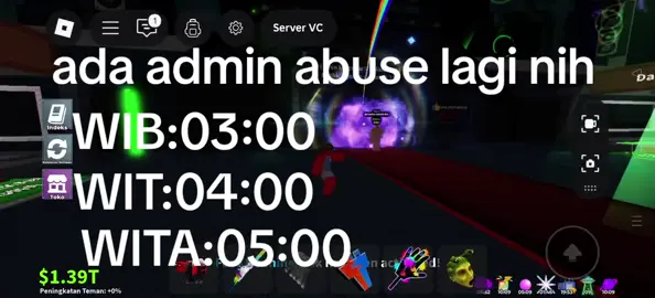 info terbaru dari Sammy Tentang admin abuse,kalau ada yang salah di WIB,WIT,DAN WITA kalau ada yang salah jamnya atau ketuker koreksi ya soalnya lupa🗿 tapi WIB JAM 03:00, #adminabuse #stealabrainrot #TEAMSAMMY #robloxfyp #lewatberanda 
