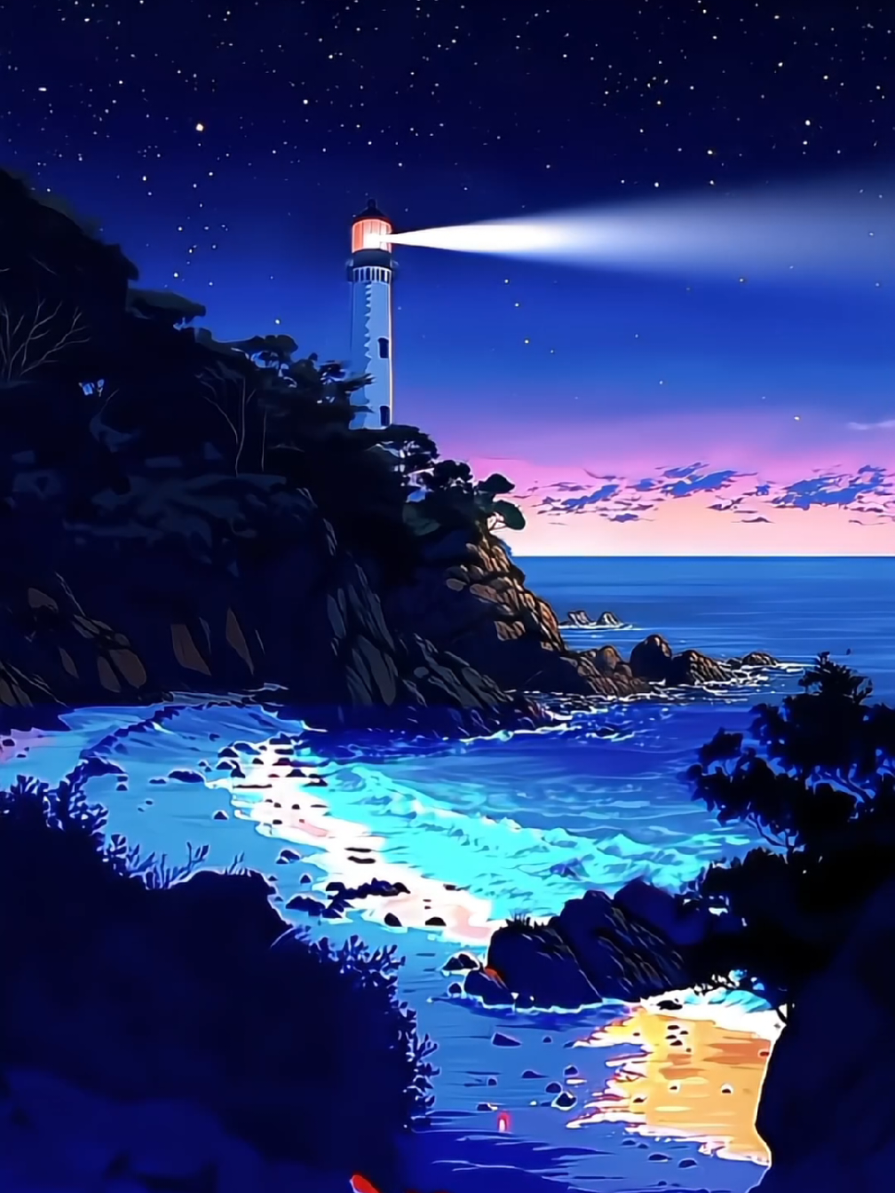 If peace had a view, it would look like this 🏝️✨ (Download More wallpaper in Bio) Video by : @wonder.blend  Upscale by Livewallpaper77 #livewallpaper  #nightaesthetic  #oceancore  #animewallpaper  #serenityvibes 