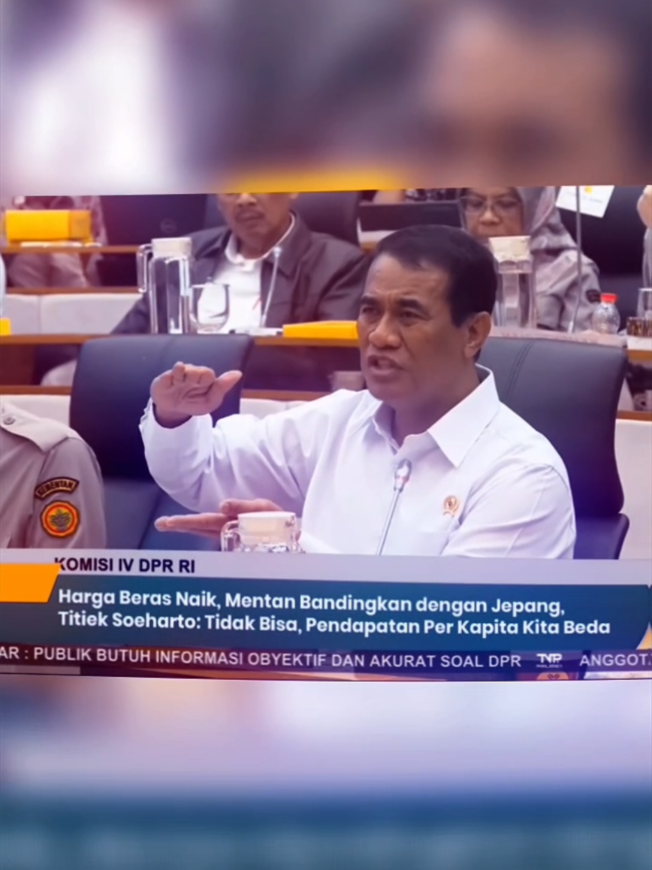 Mentri pertanian dan ibu Titiek Soeharto  . . . #hargaberasnaik #debatberas #titieksoeharto #jepang100ribusekilo #padi 