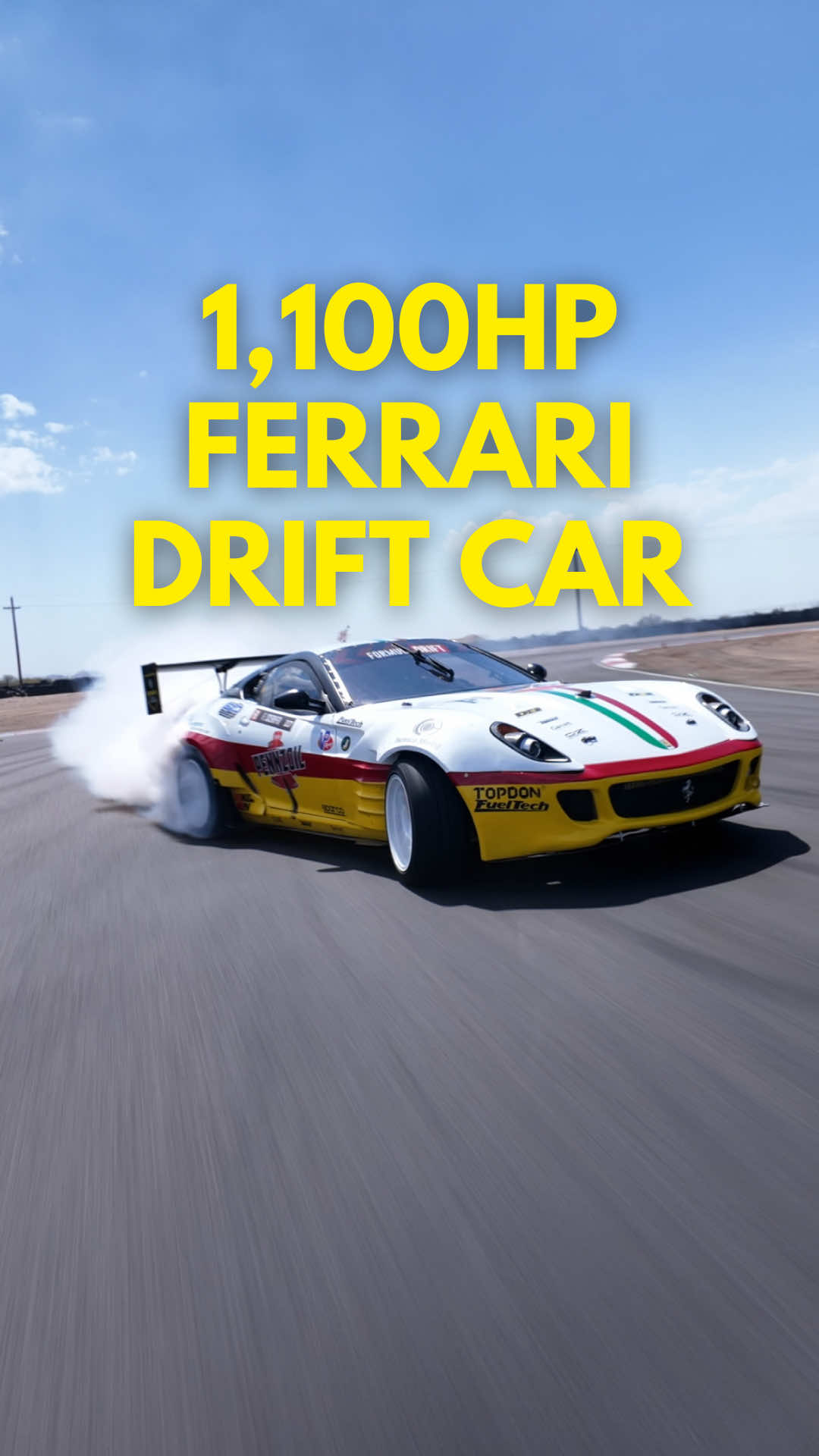 1,100 horsepower Turbo V12 Powered Ferrari Drift Car