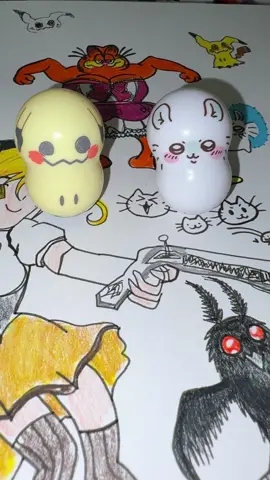 little bean creatures of my favorite critters… #mimikyu #momonga #pokemon #chiikawa #coonuts 