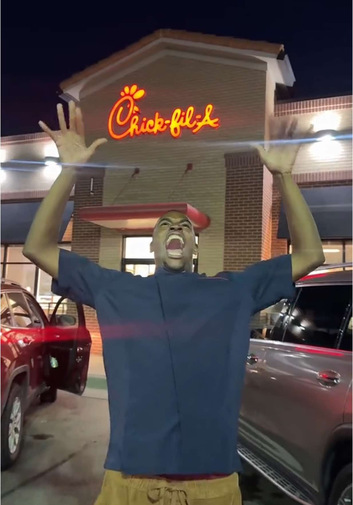 I crashed out cooking back here #kendricklamar #chickfila 