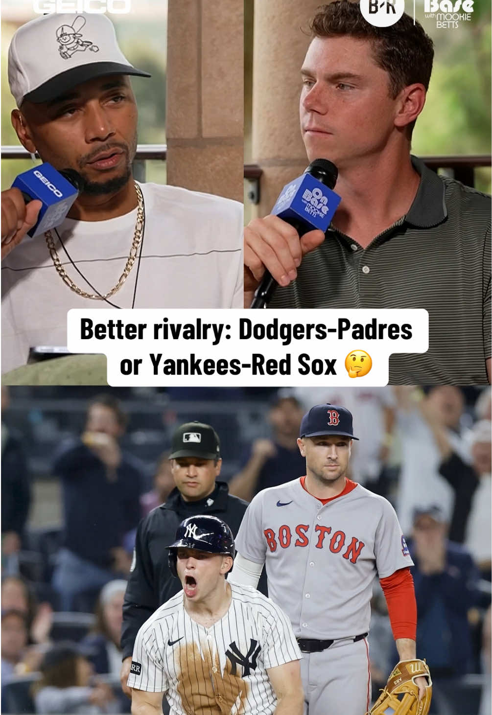 Mookie Betts and Will Smith had a clear answer for their top rivalry📍 @GEICO  #MLB #dodgers #padres #yankees #redsox
