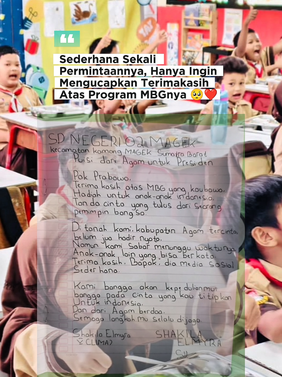 Pak, Terimakasih banyak sudah memperjuangkan anak-anak Indonesia ❤ #foryou #fyp #prabowosubianto #presidenkhatulistiwa #prabowountukindonesia 